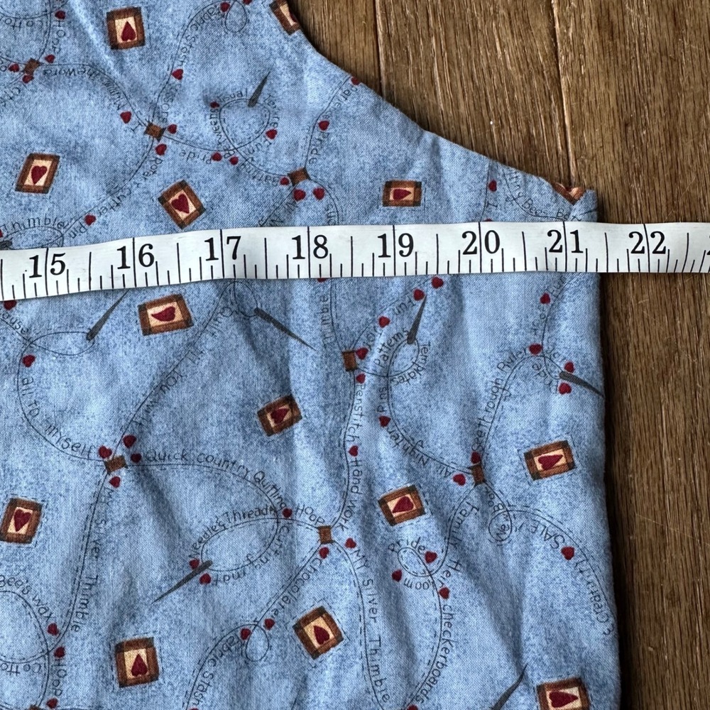Quirky Patchwork Farmhouse Cottagecore Button Vest Women's M Blue‎ Novelty Print - Picture 5 of 9